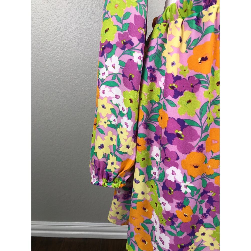 Sanctuary Floral Dress Blouson Sleeve Women's Size Medium NEW - Picture 3 of 9